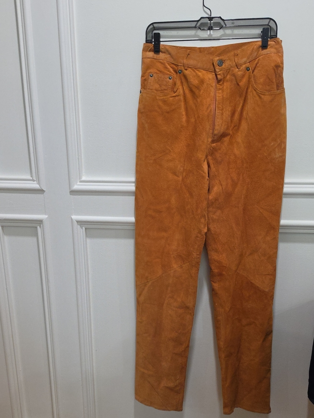 Ladies Suede Workwear Pants - Burnt Orange.